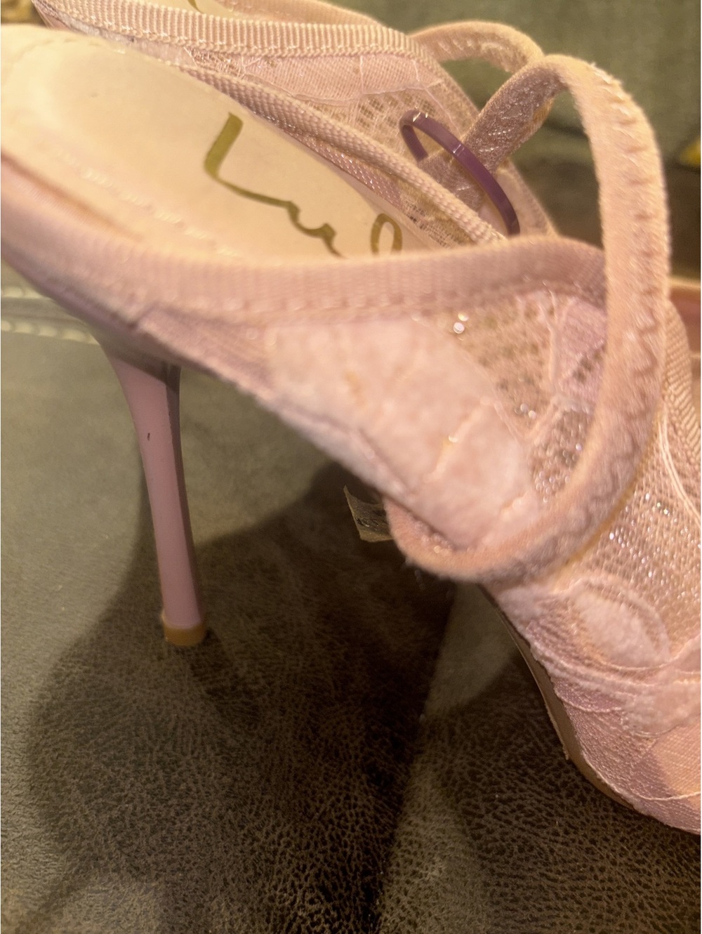 Lulus Pink Lace Pointed Toe Slingback Heels Womens Size 8 Stiletto Pumps - Picture 3 of 6